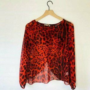 Ya Los Angeles womens Sheer Red Cheetah animal sm